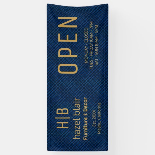 Monogram Blue Pattern für das Logo für das benutze Banner (Vertikal)