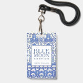 Monogram Blue Patterns Essential Oils Soaps Gift C Ausweis (Vorderseite mit Lanyard)