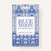 Monogram Blue Patterns Essential Oils Soaps Gift C Ausweis (Vorderseite)