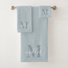 Monogram Blue Personalisiert Family Badhandtuch Set