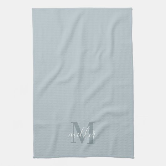 Monogram Blue Personalisiert Family Geschirrtuch (Vertikal)