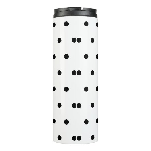 Monogram Blue Pink Black Dots Thermosbecher (Rückseite)