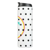 Monogram Blue Pink Black Dots Thermosbecher (Nach rechts gedreht)
