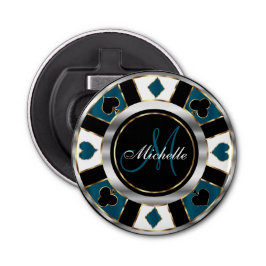 Monogram Blue Poker Chip Flaschenöffner