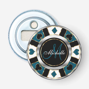 Monogram Blue Poker Chip Flaschenöffner