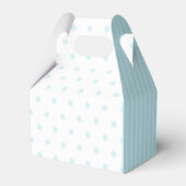 Monogram Blue Polka Dots Stripes Gable Favor Box Geschenkschachtel (Rückseite)