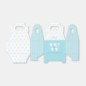 Monogram Blue Polka Dots Stripes Gable Favor Box Geschenkschachtel (Ungefaltet)