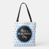 Monogram Blue Polka Dots Tasche (Rückseite)