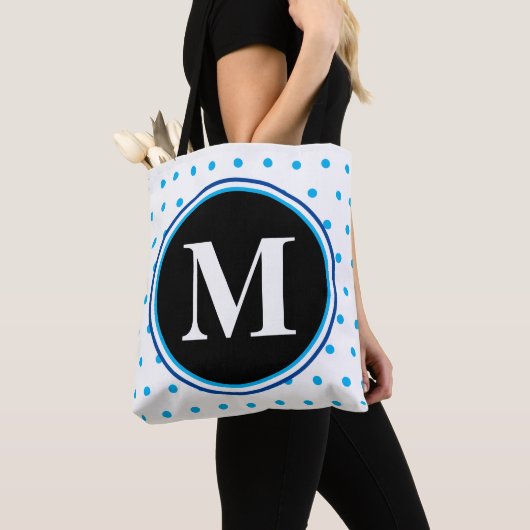 Monogram Blue Polka Dots Tasche (Von Nahem)