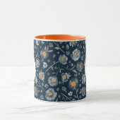 Monogram Blue Pope Floral Pattern Tasse (Zentrum)