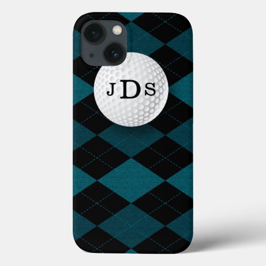 Monogram Blue Raute, Golf Ball iPad Mini Case (Rückseite)