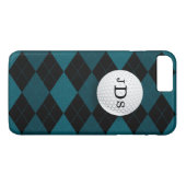 Monogram Blue Raute, Golf Ball iPhone 7 Fall Case-Mate iPhone Hülle (Rückseite (Horizontal))