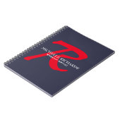 Monogram Blue & Red Makeup Artist Notizblock (Linke Seite)