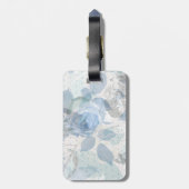 Monogram Blue Rose grunge Gepäckanhänger (Rückseite vertikal)