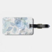 Monogram Blue Rose grunge Gepäckanhänger (Rückseite horizontal)