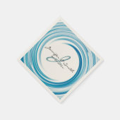 Monogram Blue Sapphire Swirl Abstrakt Art Serviette (Ecke)
