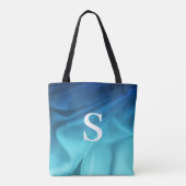 Monogram Blue Satin Tasche (Rückseite)