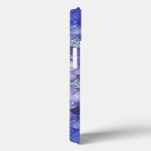 Monogram Blue Silver Glitzer Mermaid Scales Case-Mate iPhone Hülle (Rückseite / Rechts)