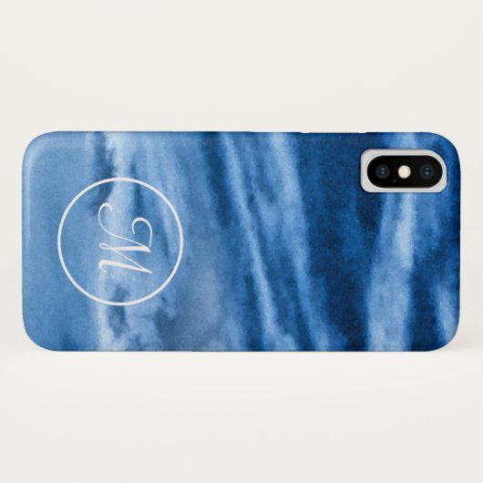 Monogram Blue Sky Case-Mate iPhone Hülle (Rückseite (Horizontal))