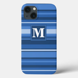 Monogram blue stripes Case-Mate iPhone case