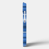 Monogram blue stripes Case-Mate iPhone case (Rückseite / Links)