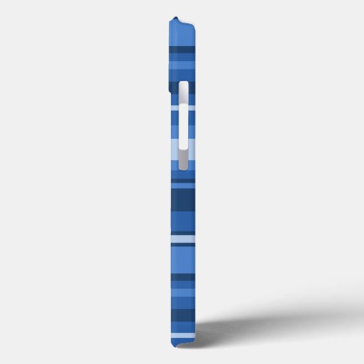 Monogram blue stripes Case-Mate iPhone case (Rückseite / Links)