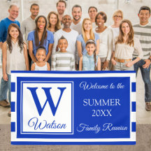 Monogram Blue Stripes Summer Family Wiedersehen