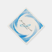 Monogram Blue Swirl Abstrakt Art Serviette (Ecke)