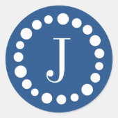 Monogram Blue Template Stickers (Vorderseite)