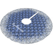 Monogram Blue Tufit Diamond Silver Glitzer Polyester Weihnachtsbaumdecke (Schrägansicht)