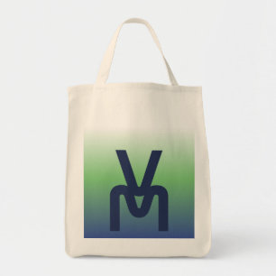 Monogram Blue und Green Gradient Tot Bag Tragetasche