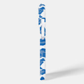 Monogram Blue und White Leopard Print Case-Mate iPhone Hülle (Rückseite / Links)