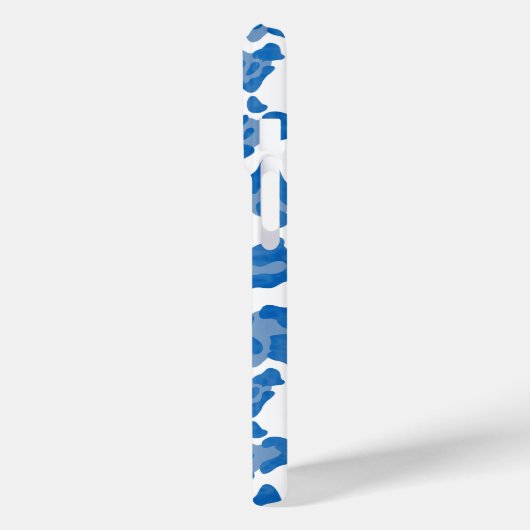 Monogram Blue und White Leopard Print Case-Mate iPhone Hülle (Rückseite / Links)