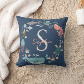 Monogram Blue Under Sea Octopus Kissen (Decke)