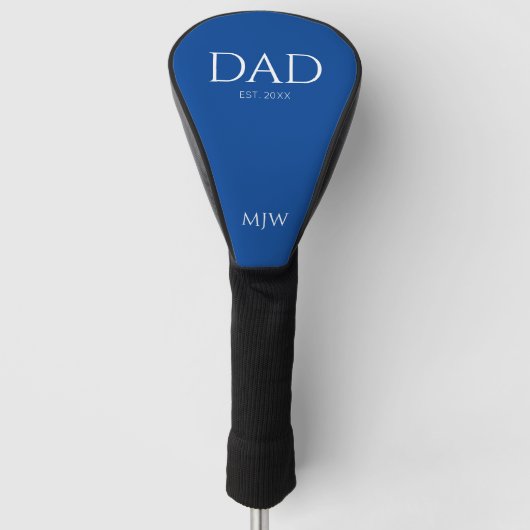 Monogram Blue Vater Typografy Golf Head Cover Headcover (Vorderseite)