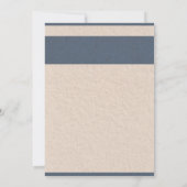 Monogram Blue Vintag Paper Modern Wedding Einladung (Rückseite)