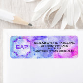 Monogram Blue Violet Pink Watercolor Splash Custom (Insitu)