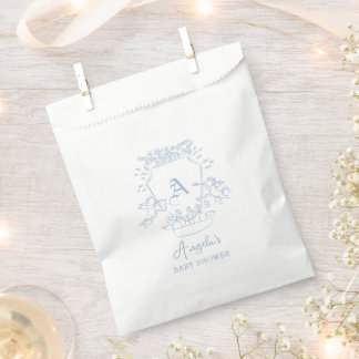 Monogram Blue Wappen Baby Shooter Geschenktütchen