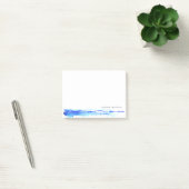 Monogram Blue Watercolor Line Minimalistisch Post-it Klebezettel (Büro)