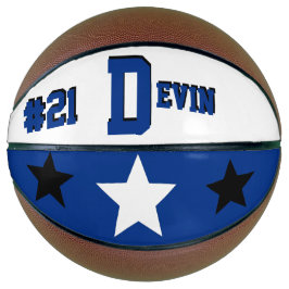 Monogram Blue, White and Black Basketball
