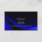 Monogram Blue White Business Card Visitenkarte (Rückseite)