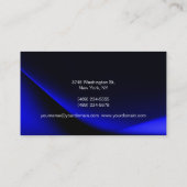 Monogram Blue White Business Card Visitenkarte (Rückseite)