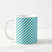 Monogram Blue White Gingham Pattern Tasse (Links)