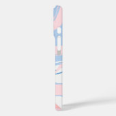 Monogram Blue White Pink Marble Swirl Case-Mate iPhone Hülle (Rückseite / Links)