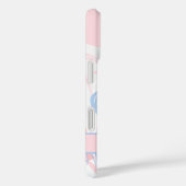 Monogram Blue White Pink Marble Swirl Case-Mate iPhone Hülle (Rückseite / Rechts)