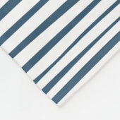Monogram Blue White Strip Fleecedecke (Ecke)