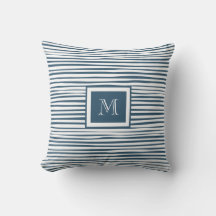 Monogram Blue White Strip