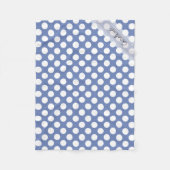 Monogram Blue White Trendy Fun Polka Dot Muster Fleecedecke (Vorderseite)