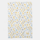 Monogram Blue Yellow & Gray Kitchen Towel 16x24 Handtuch (Vertikal)