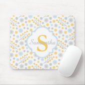 Monogram Blue Yellow & Gray Muster Mousepad (Mit Mouse)